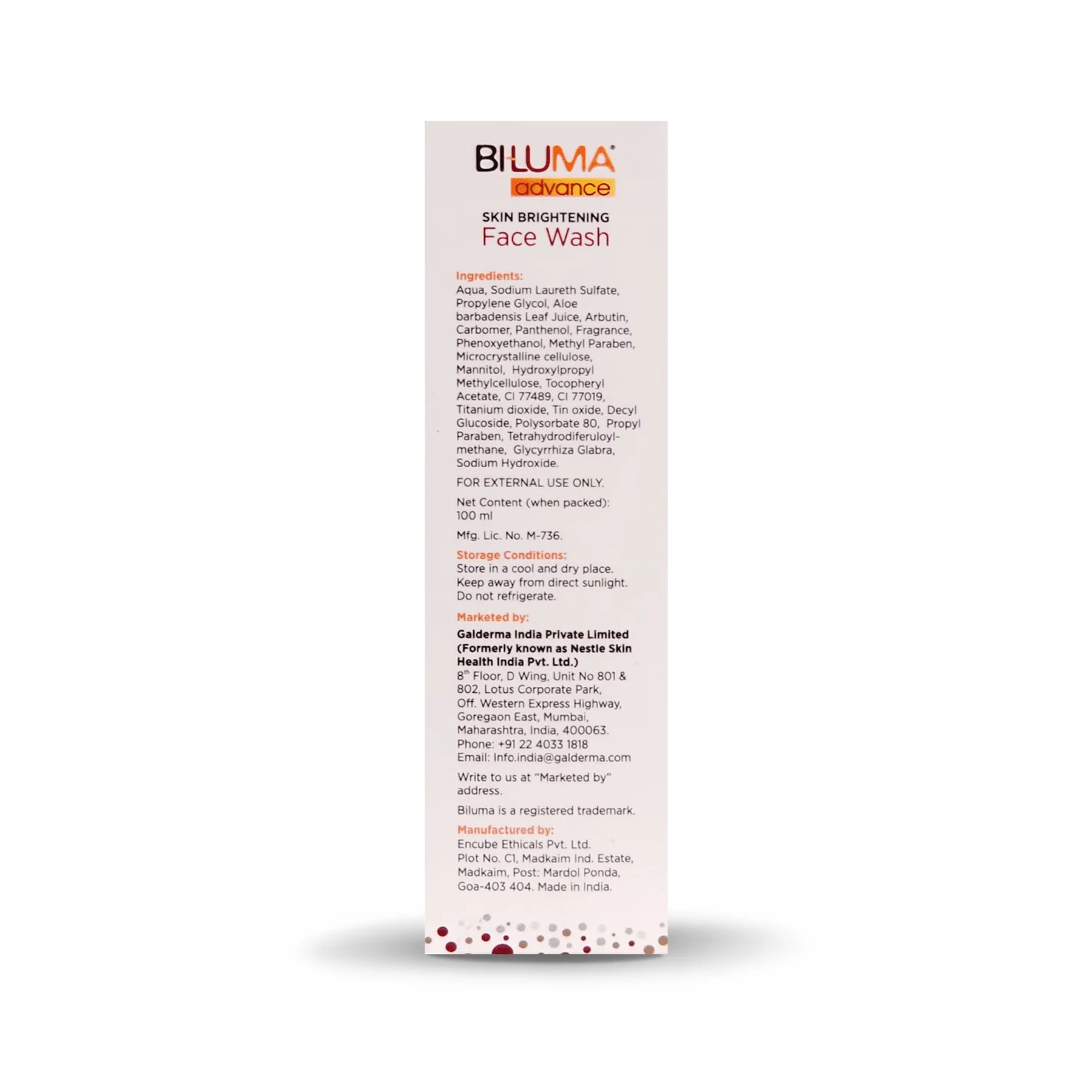 Biluma Advance Skin Brightening Face Wash [ 100 ML ]