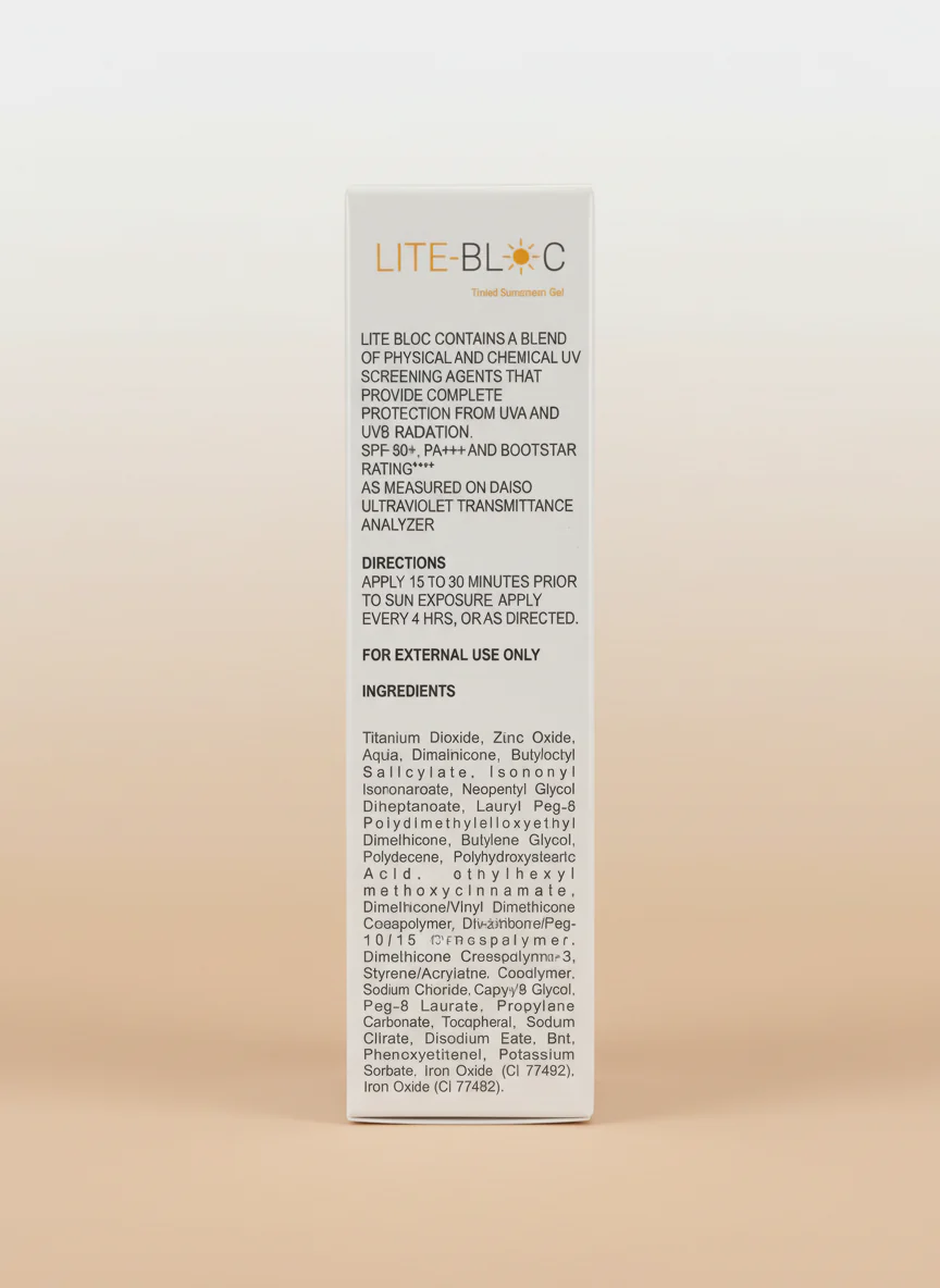 Lite-BLOC Tinted Sunscreen Gel.