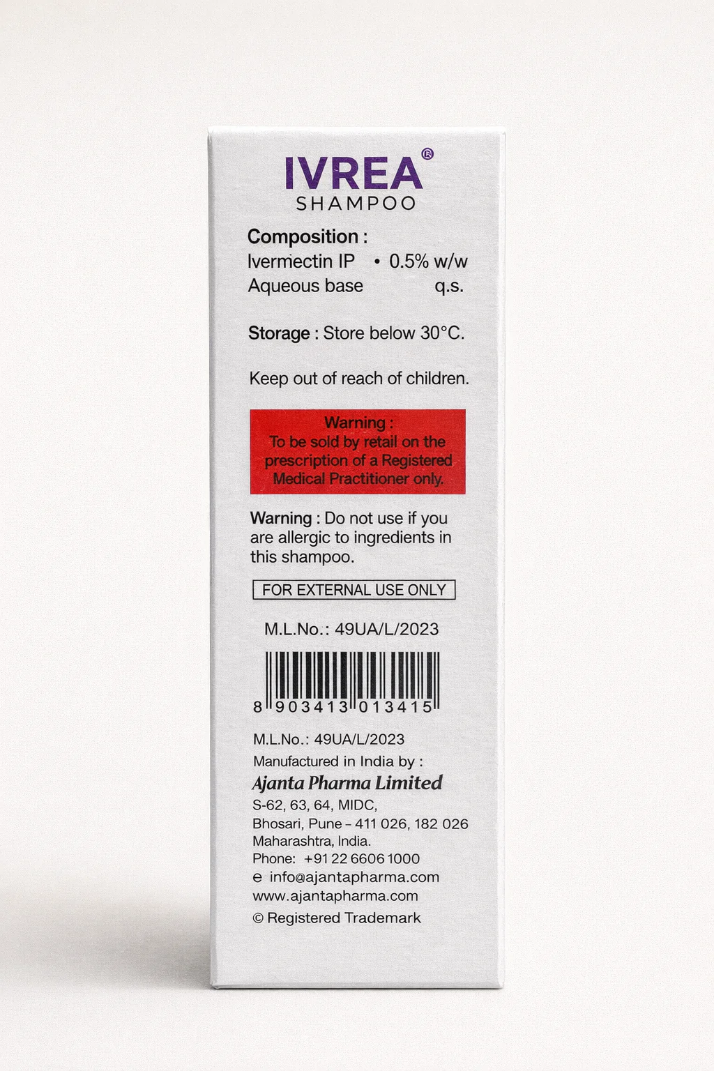 IVREA Ivermectin Topical Shampoo 0.5% w/w