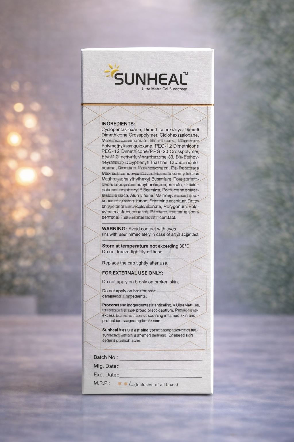SUNHEAL Ultra Matte Gel Sunscreen (Fortified with Peptides, SPF 50)