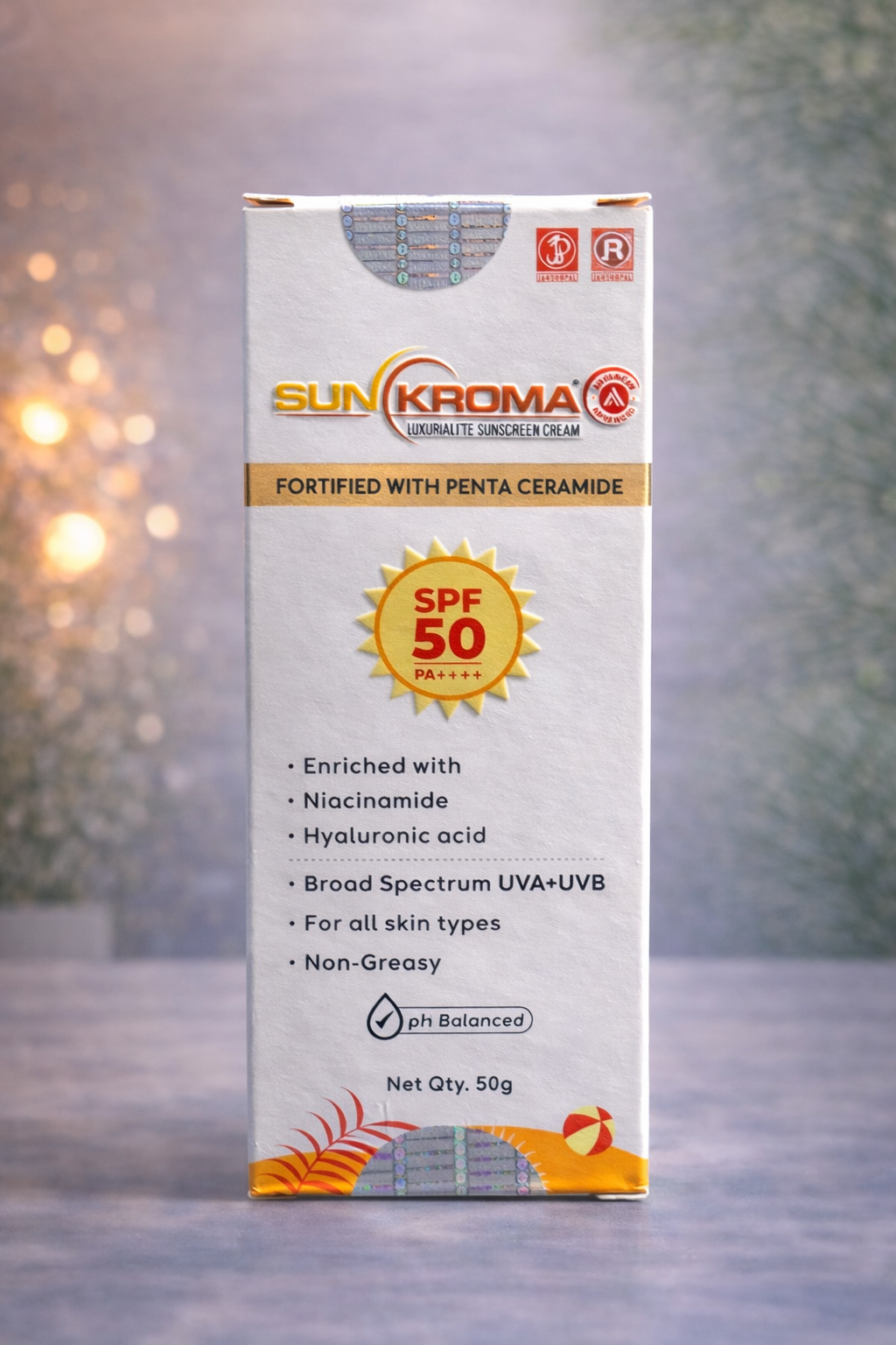 SUNKROMA HydraLite Sunscreen Cream (Fortified with Penta Ceramide, SPF 50 PA+++)
